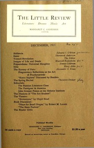 The Little Review, December 1915 (Vol. 2, No. 9) by Various