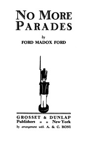 No More Parades: A novel by Ford Madox Ford
