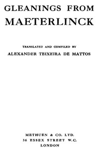 Gleanings from Maeterlinck by Maurice Maeterlinck