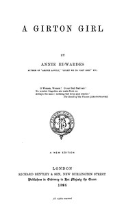A Girton Girl by Annie Edwards