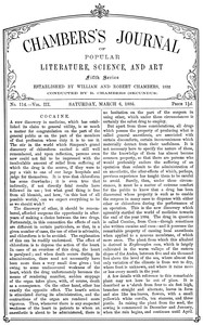 Chambers's Journal of Popular Literature, Science, and Art, Fifth Series, No. 114, Vol. III, March 6, 1886 by Various