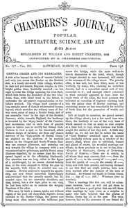 Chambers's Journal of Popular Literature, Science, and Art, fifth series, no. 117, vol. III, March 27, 1886 by Various