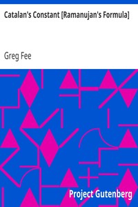 Catalan's Constant [Ramanujan's Formula] by Greg Fee