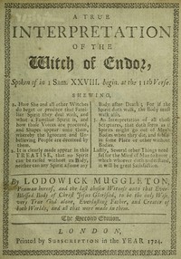 A True Interpretation of the Witch of Endor by Lodowick Muggleton