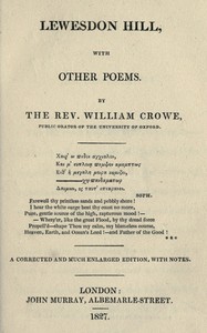 Lewesdon Hill, with other poems by William Crowe