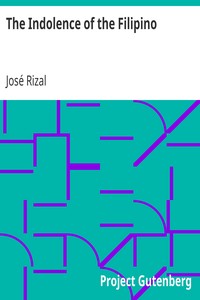 The Indolence of the Filipino by José Rizal
