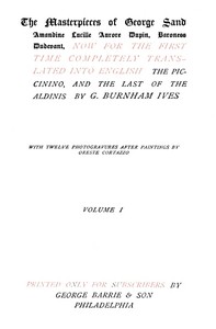 The Piccinino, Volume 1 (of 2) by George Sand