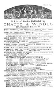 A list of books published by Chatto & Windus, March 1895 by Chatto & Windus (Firm)