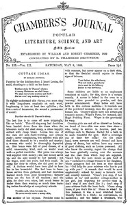 Chambers's Journal of Popular Literature, Science, and Art, fifth series, no. 123, vol. III, May 8, 1886 by Various