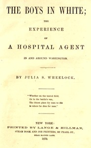 The boys in white : $b The experience of a hospital agent in and around Washington by Julia S. (Julia Susan) Wheelock