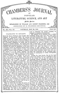 Chambers's Journal of Popular Literature, Science, and Art, fifth series, no. 126, vol. III, May 29, 1886 by Various