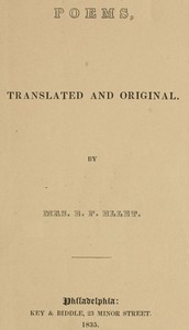 Poems, translated and original by E. F. (Elizabeth Fries) Ellet