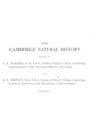 The Cambridge natural history, Vol. 01 (of 10) by Marcus Hartog