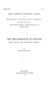 The reformation in Poland : $b Some social and economic aspects by Paul Fox