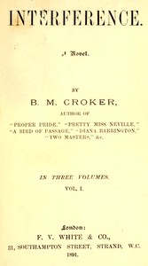 Interference : $b A novel, Vol. 1 (of 3) by B. M. (Bithia Mary) Croker