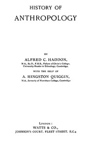 History of anthropology by Alfred C. (Alfred Cort) Haddon