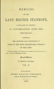 Memoirs of the Lady Hester Stanhope, as related by herself in conversations with her physician, vol. 2 (of 3) by Hester Stanhope