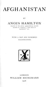Afghanistan by A. (Angus) Hamilton