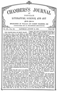Chambers's Journal of Popular Literature, Science, and Art, fifth series, no. 137, vol. III, August 14, 1886 by Various
