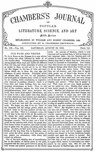 Chambers's Journal of Popular Literature, Science, and Art, fifth series, no. 139, vol. III, August 28, 1886 by Various
