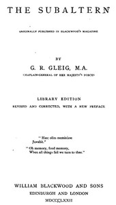 The subaltern by G. R. (George Robert) Gleig