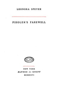 Fiddler's farewell by Leonora Speyer