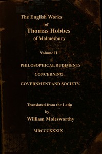 The English works of Thomas Hobbes of Malmesbury, Volume 02 (of 11) by Thomas Hobbes