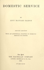 Domestic service by Lucy Maynard Salmon