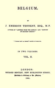 Belgium, Vol. 2 (of 2) by James Emerson Tennent