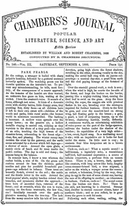 Chambers's Journal of Popular Literature, Science, and Art, fifth series, no. 140, vol. III, September 4, 1886 by Various