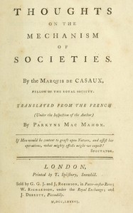 Thoughts on the mechanism of societies by Charles Casaux