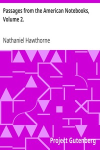 Passages from the American Notebooks, Volume 2. by Nathaniel Hawthorne