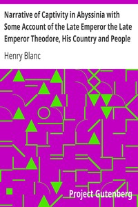 Narrative of Captivity in Abyssinia with Some Account of the Late Emperor the Late Emperor Theodore, His Country and People by Henry Blanc